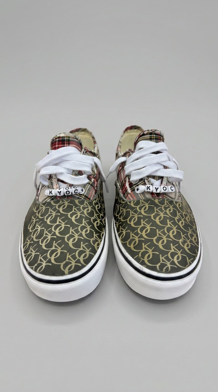 Tan Plaid Leather Toe Authentic