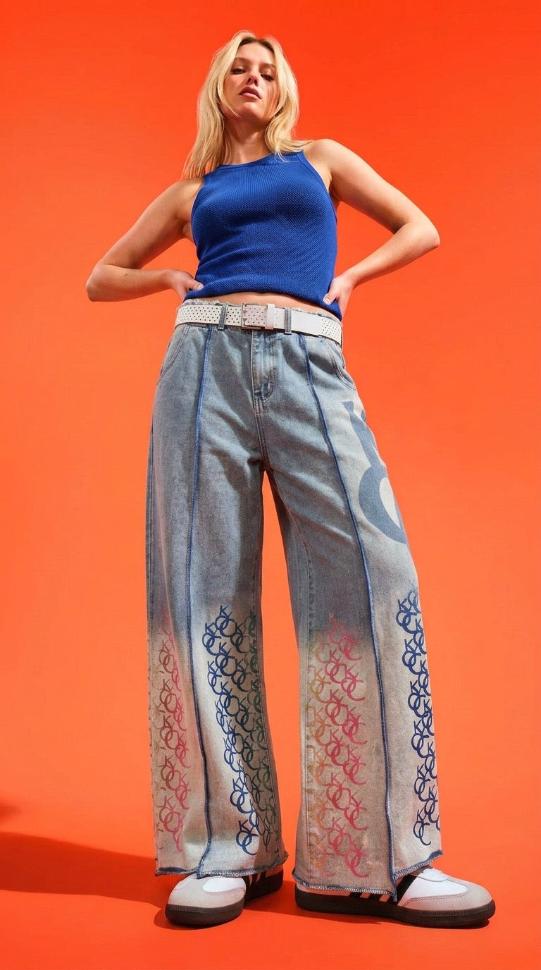 Multi monogram denim