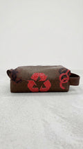 Brown Weave Croc Dopp