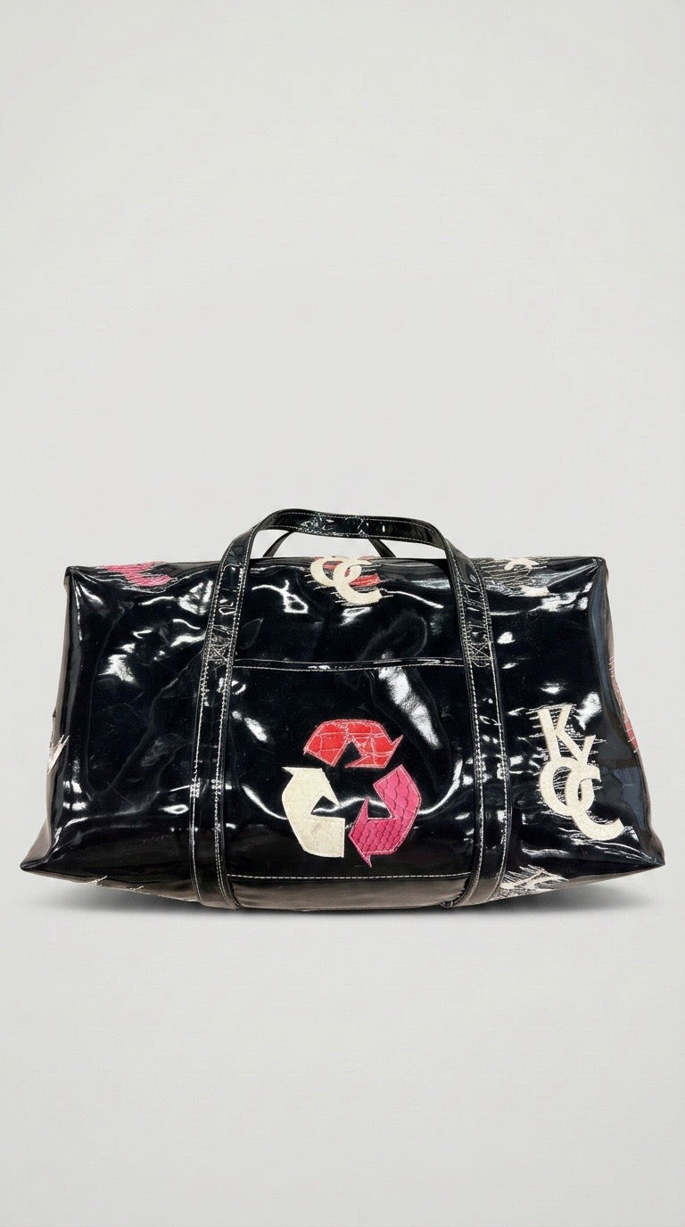 Patent leather duffle
