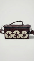 Burgandy/ Cream  Croc Shoulder / Handbag .