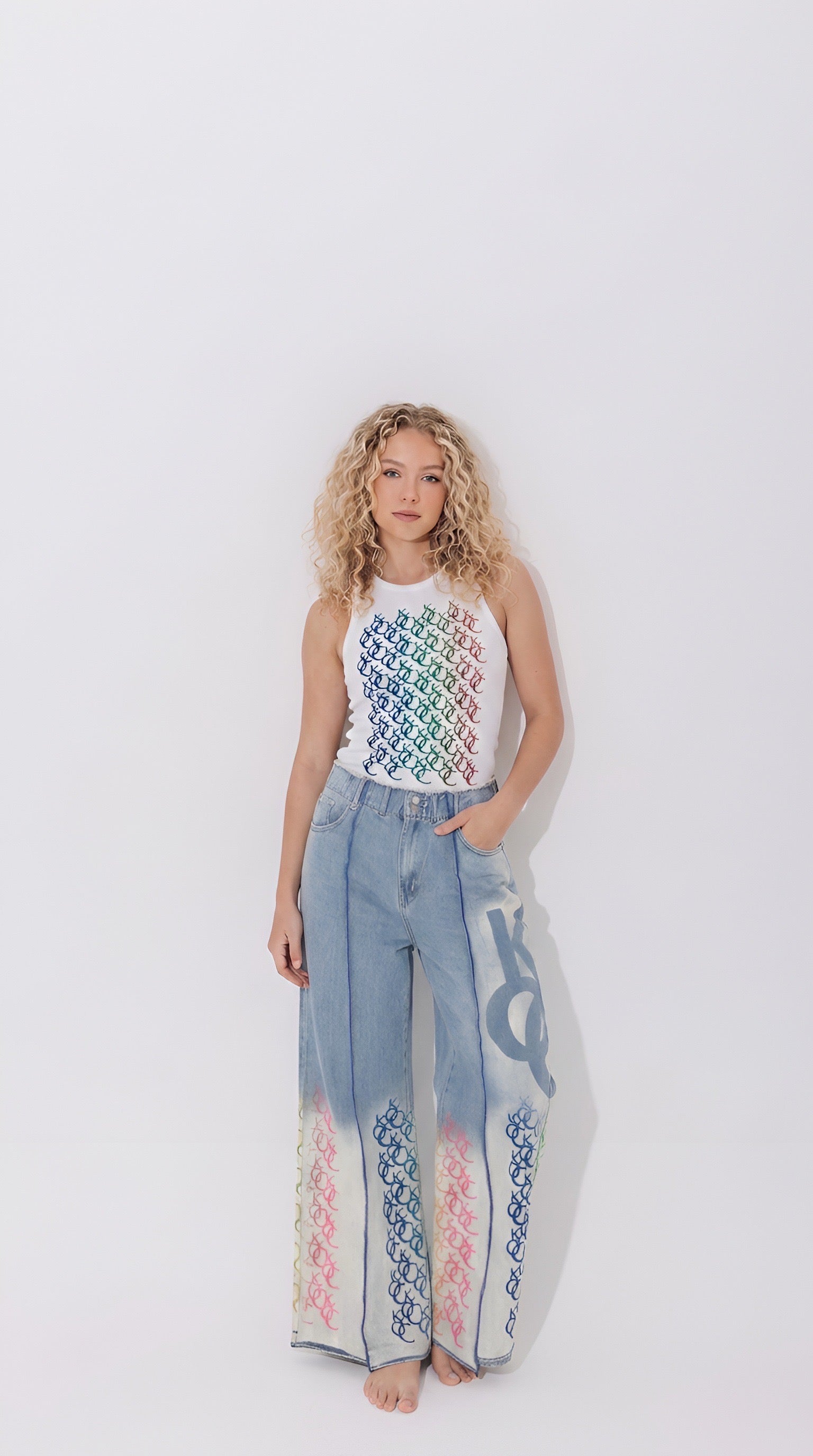 Multi monogram denim