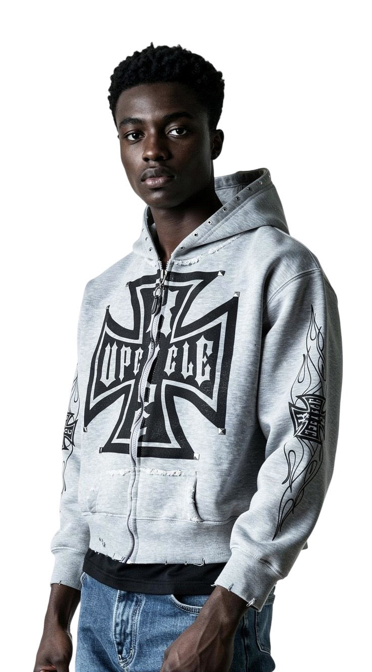 “Bravery” Upcycle Zip Up