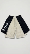 Two toned courdory shorts