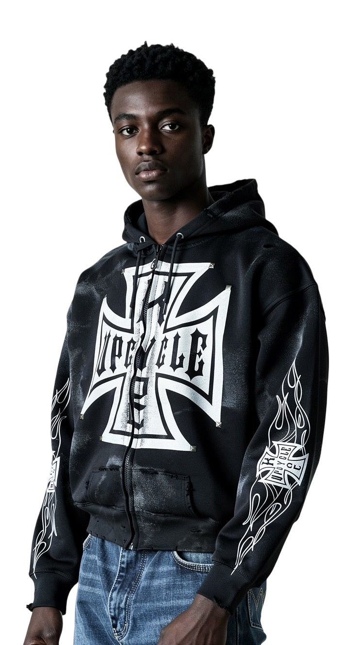 “Bravery” Upcycle Zip Up