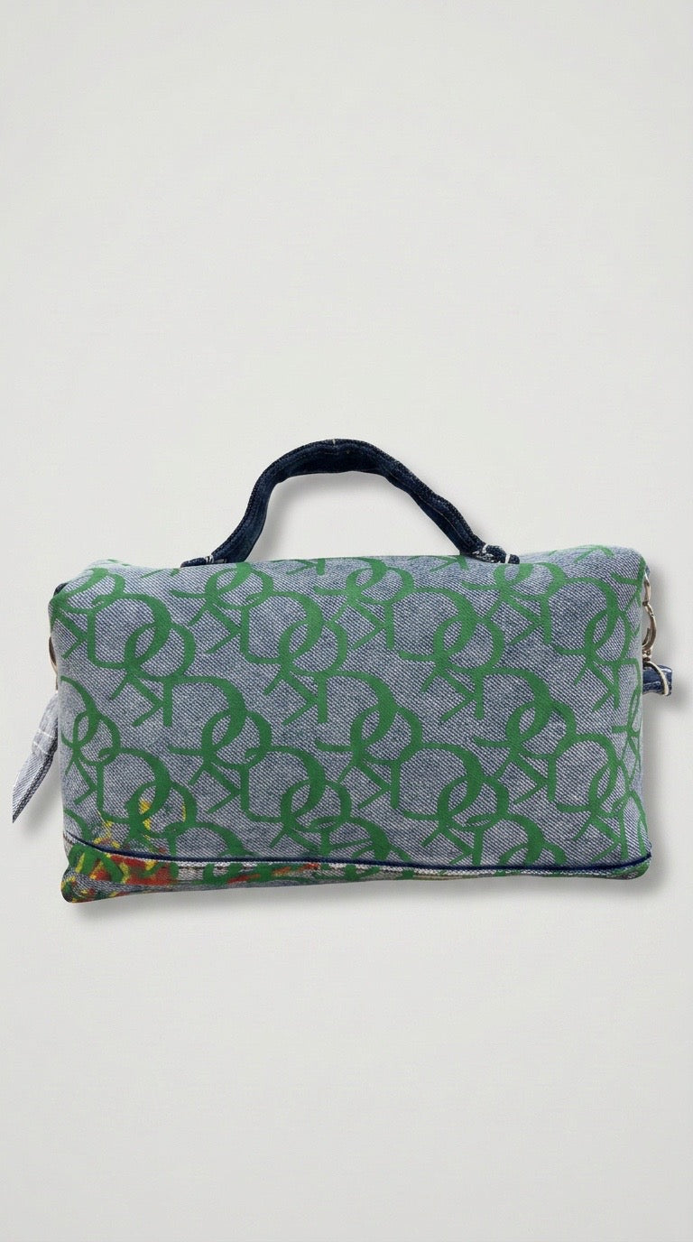 Upcycled Monogram   Denim Shoulder/ Handbag