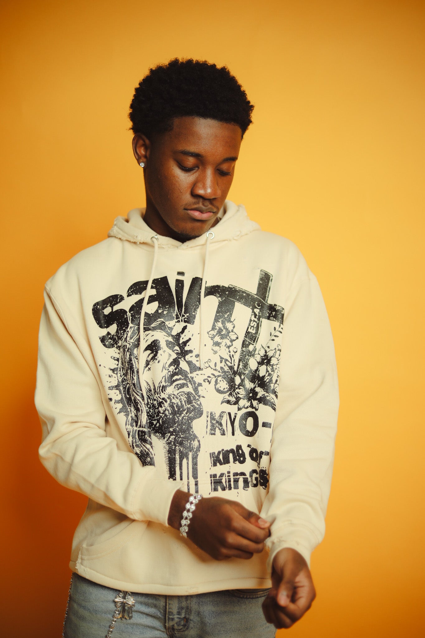 SAINT KYO-C CROPPED HOODIE