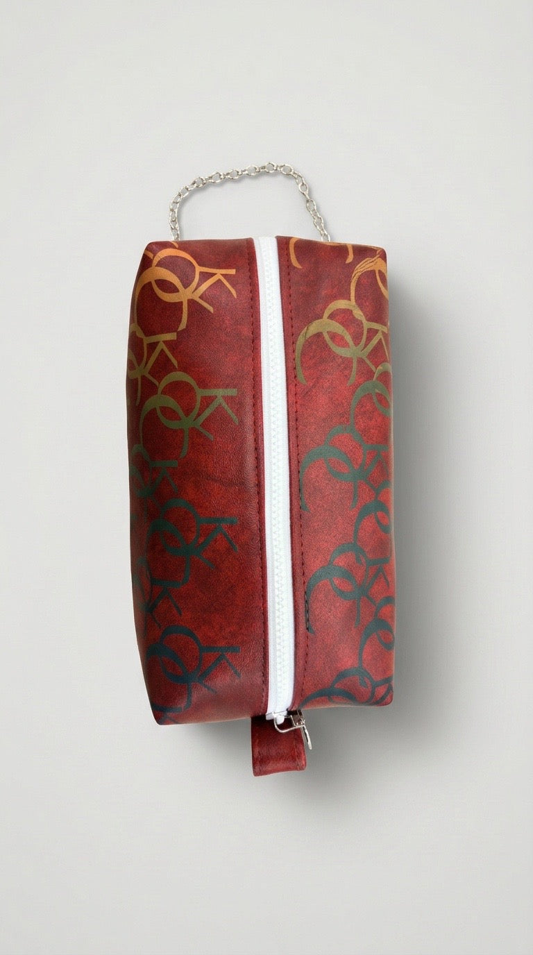 Red Monogram Chain handle Dopp