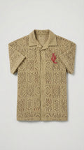 Tan/ Red  Lace Shirt