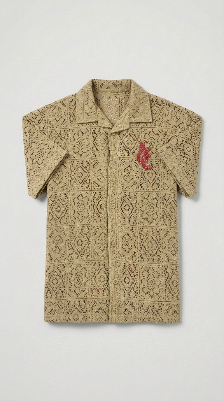 Tan/ Red  Lace Shirt