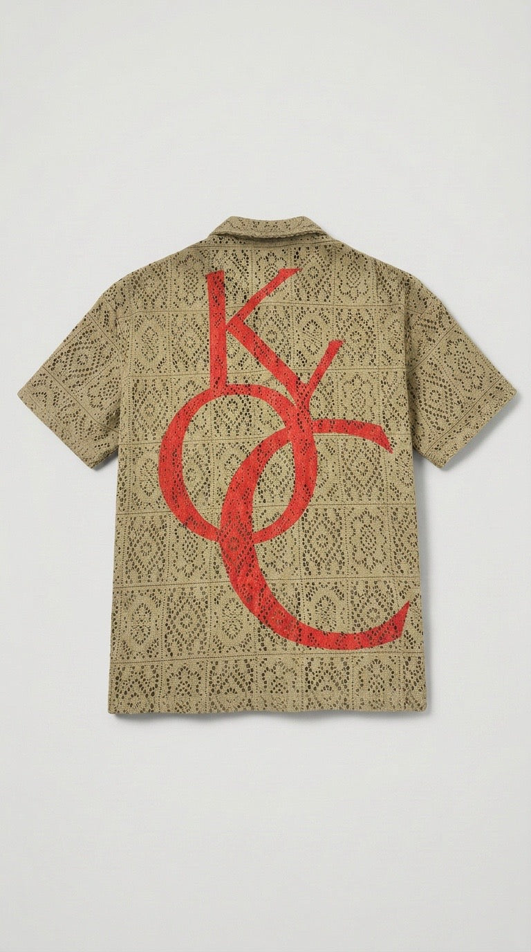 Tan/ Red  Lace Shirt