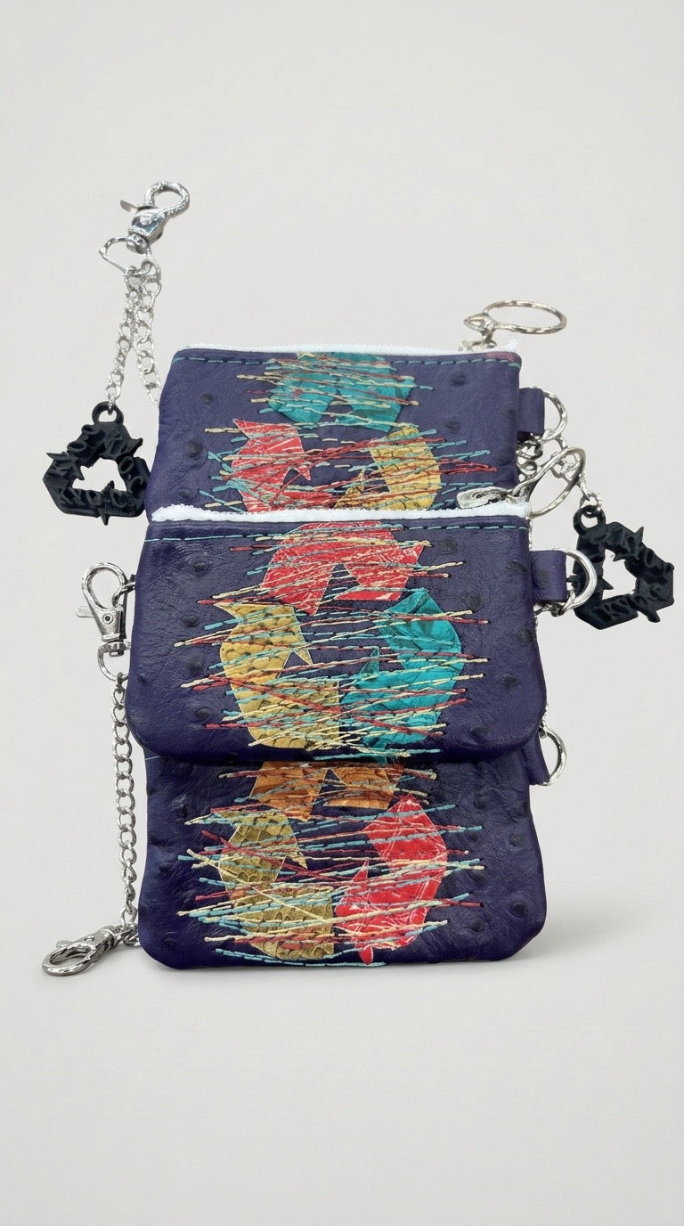 Genuine Purple Ostrich CoinPouch